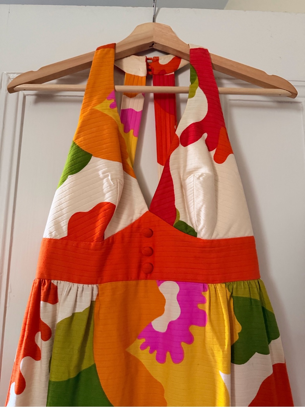 Vintage Women’s Halter Sundress - Bright Floral Print